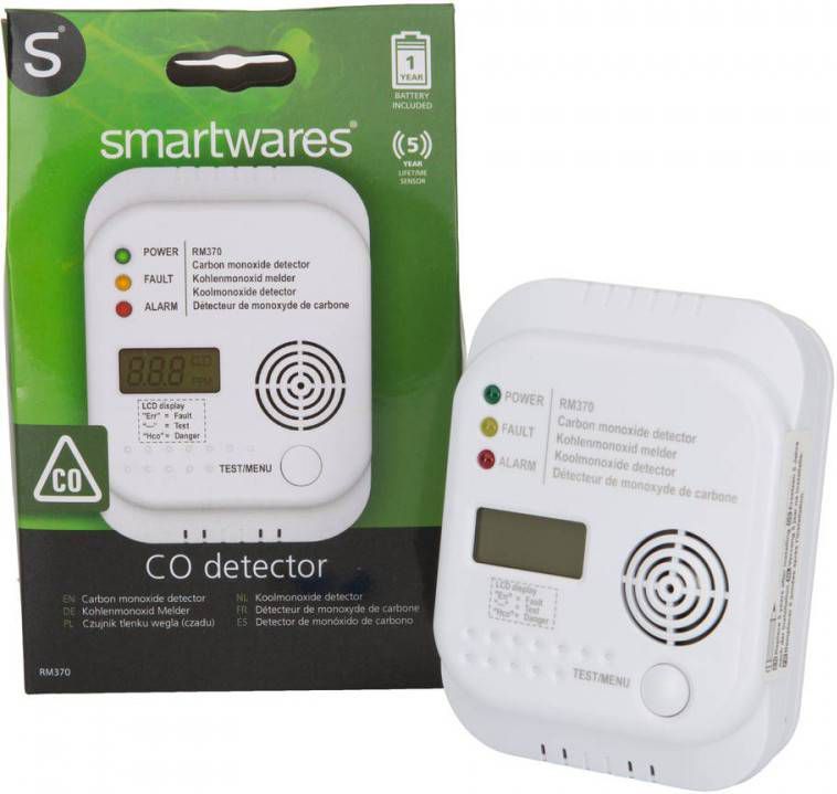 Smartwares 10.029.25 Détecteur de monoxyde de carbone RM370